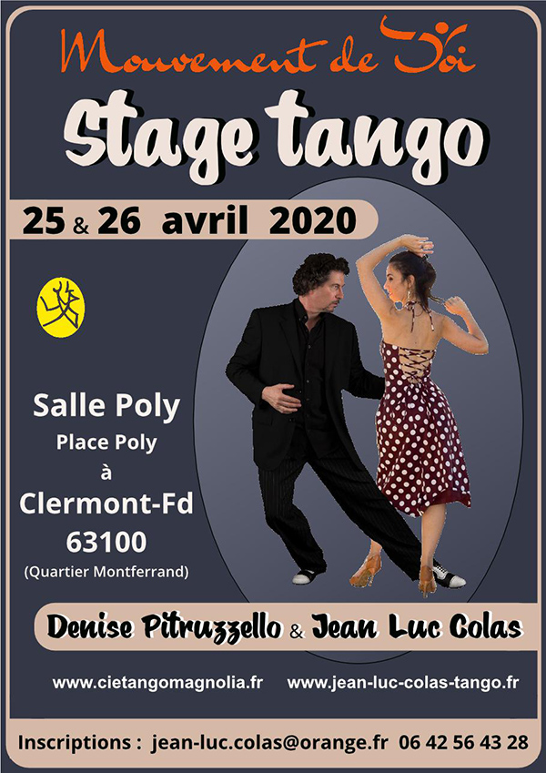 Stage Tango Jean-Luc COLAS - Salle POly à Clermont-Ferrand avril 2020