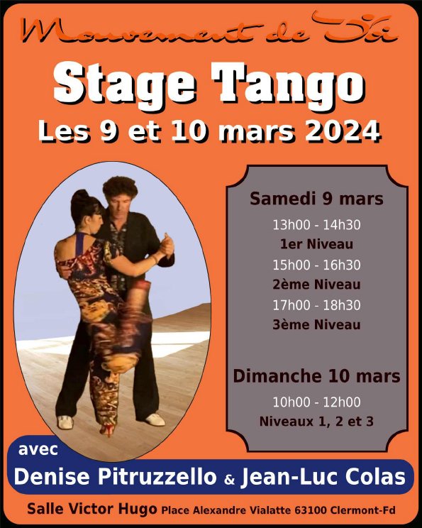 Stage Tango Jean-Luc COLAS - Salle Victor Hugo à Clermont-Ferrand mars 2024
